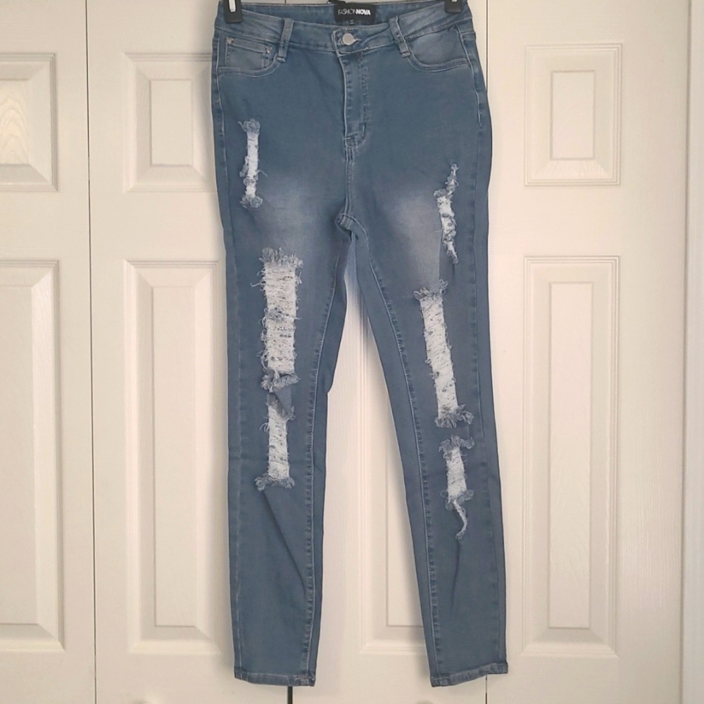 Fashion Nova distressed jeans
